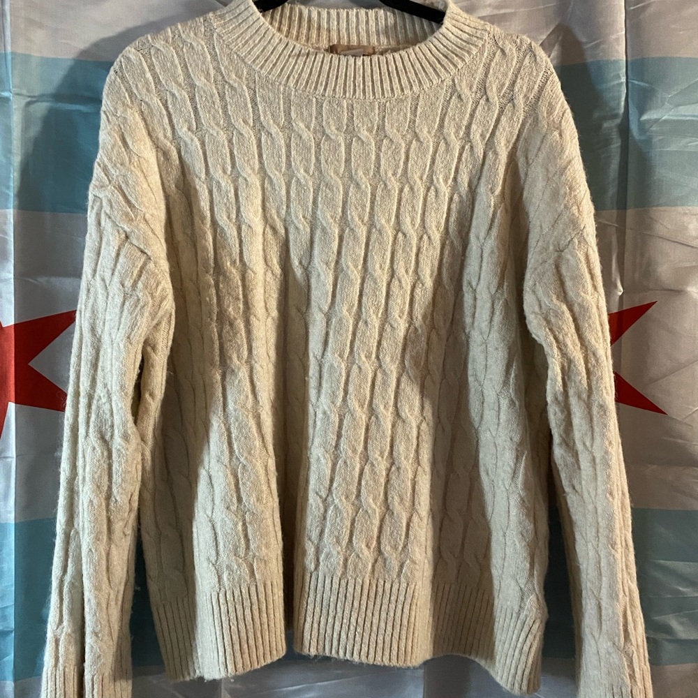 H&M Beige Ribbed Knit Sweater